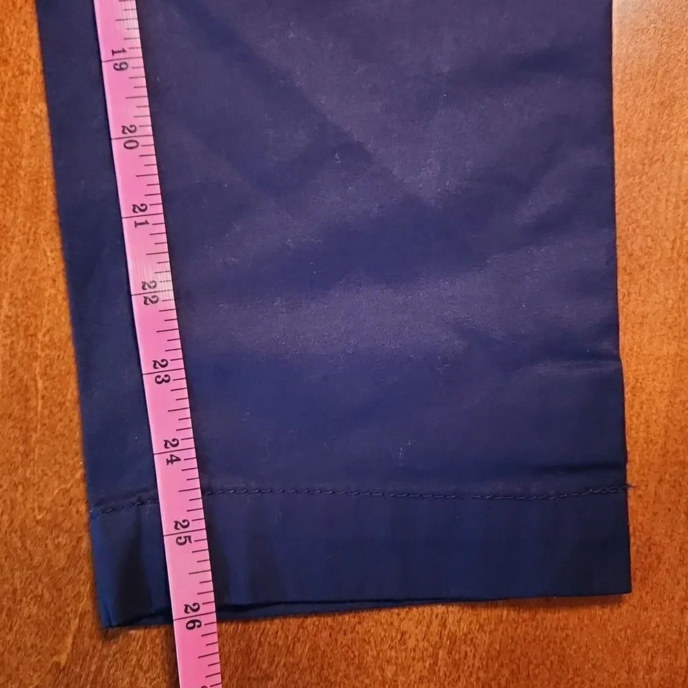 Talbots Perfect Crop Slim Leg Mid Rise Casual Cotton Pants, Size 2, Dark Blue